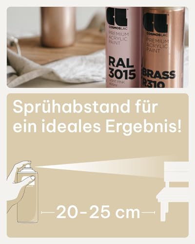 COSMOS LAC Sprühlack weiß, matt - Spraydosen Sprühfarbe DIY Lack Acryllack Spray Farbspray Sprühdose Lackspray Farbe für Kunststoff, Metall, uvm. (RAL 9010 - reinweiß matt)