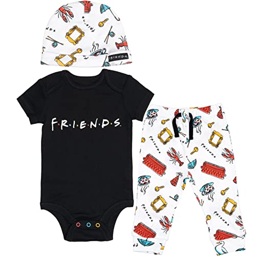 Image of FRIENDS [SizeRangeDescription1 3 Piece Outfit Set: Bodysuit Pants Hat [SizeDescription1]