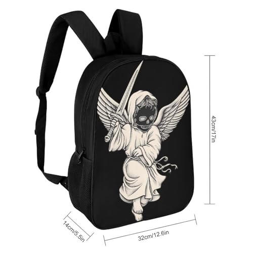 Cherub Sword Skull Mask Unisex Backpack 17" Casual Daypacks Simple Shoulders Bag for Camping Hiking Travel Gear2