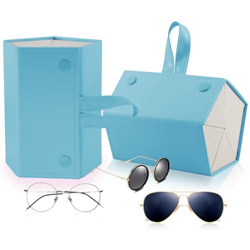 Image of SMARTTOP Sunglass Eyeglass Organizer Collector 5 slot 6 Slot PU Eyeglasses Storage Case Box Multiple Hanging Eyewear Display