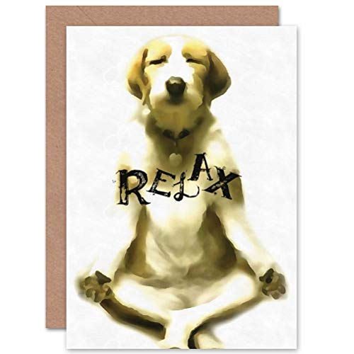 Wee Blue Coo Birthday Dog Meditate Yoga Relax Funny Art Gift Seal...