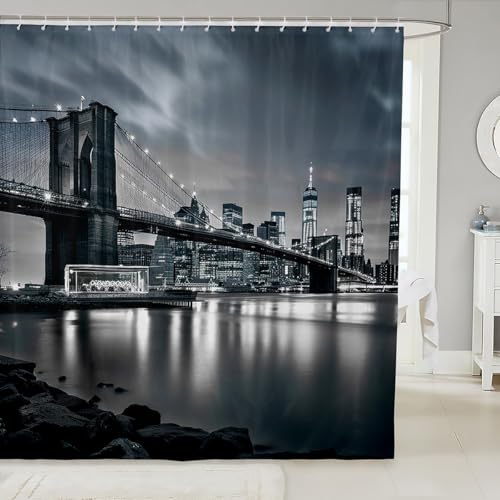 Feelyou Brooklyn Bridge Shower Curtain Kids New York City