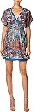 angie kleidung Kaftan-Ärmel Angie Damen V-Ausschnitt Kimono Ärmel Kleid, blau, Groß