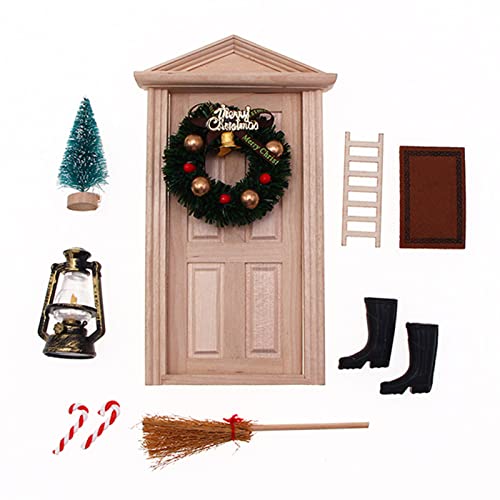 LYDQ Mini adorno de casa de Navidad DIY Miniatura Escena Figurines Tema de vacaciones Accesorios Casa Sala de estar Dormitorio Mini Navidad Casa Ornamento Cover