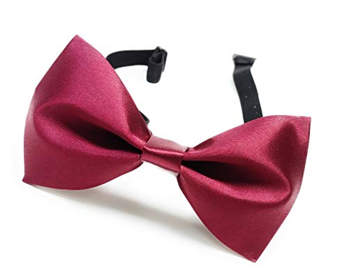 Image of JAGMOOLYA Products The Perfect Classic Satin Pre-Tied Bow Tie Formal Solid Tuxedo Bowtie Adjustable Length Many Colors and Styles Bow for Adults and Children