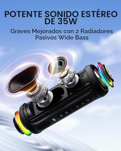 Miniatura 2 de MOMOHO Altavoz Bluetooth 35W con Pantalla Inteligente y Ecualizador de 3 Modos