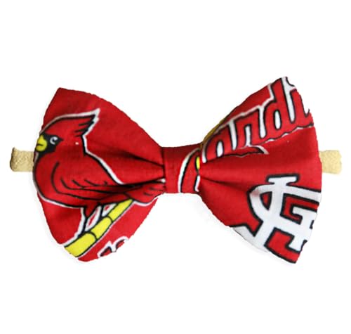 Image of St. Louis Cardinals Newborn Baby Girl To Toddler Nylon Headband Bow - Made In USA