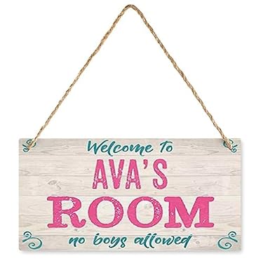 AMAZON - No Boys Allowed Sign,Personalized Girl Cave Sign Custom Name Girls Bedroom Decorations, Hanging Wooden Sign for Girl Bedroom Living Room Wall Decor