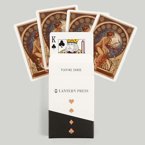 Baraja Woman and Bird Art Nouveau 52 cartas póker miniatura 6