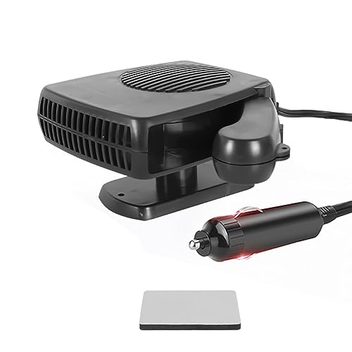 Ventola Riscaldatore E Deumidificatore 2-in-1 Per Auto 12V 50W – Ceramica, Base Girevole 360° E Protezione Anticalore