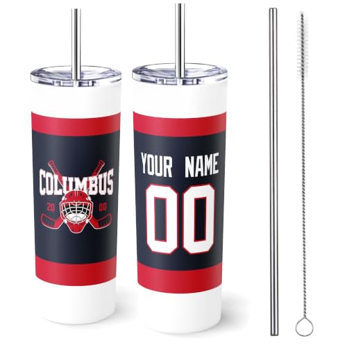 Image of ANTKING Columbus Tumbler 20oz Travel Mug Custom Name Number Gifts | Stainless Steel Insulated Coffee Cup for Men Women
