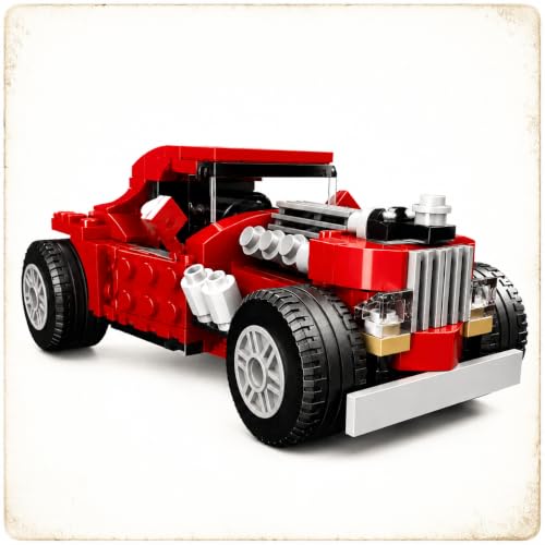 Image of Yashoni Automotive Building Blocks Toy Set for Kids | 10+ Construction Models in one Set| Aircraft, Excavator, Car Model Building Kit | Educational STEM Toy | Ages 6+ (Vintage Car)