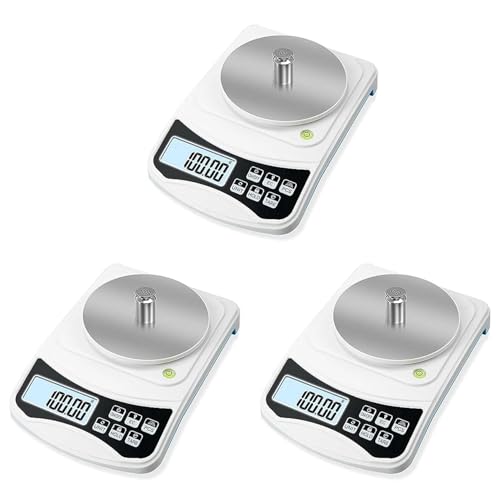 Lckiioy 3X BáScula de Laboratorio Digital, Escala de Gramos 1000G 0.01GAprecisióN, BáScula ElectróNica MultifuncióN de Alta PrecisióN con Peso de 100G