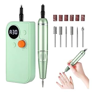 Nail Drill, Nail Drill Machine Electric Nail Drill Sander Manicure Milling Cutter Set Professional Nail File Gel Polish Remover Rechargeable Professional Nail Tools ( Color : Groen , Size : A )