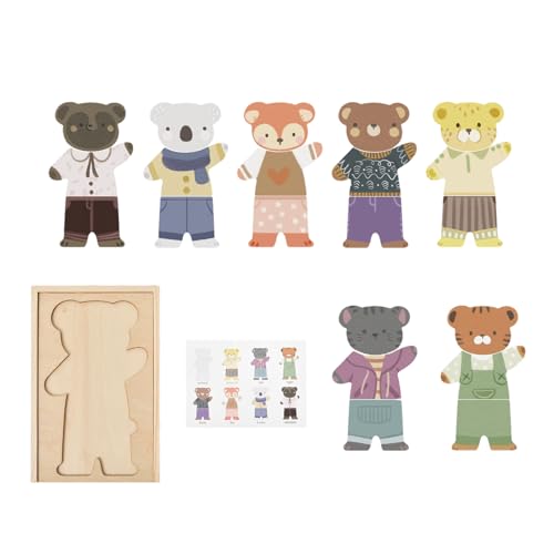 Jeu D Habillage Design Animal | Jeux de Mode Enfant | Jeu Éducatif en Bois pour Filles Garçons Classement Formes Voyage Anniversaire École Maternelle...