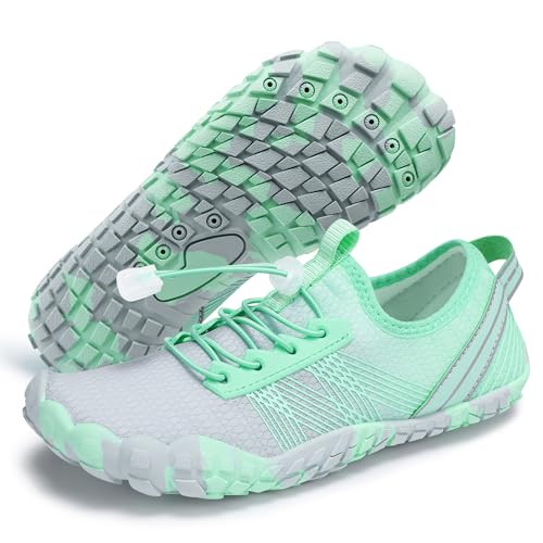 Image of Stelle Womens Water Shoes for Men Adult Quick-Dry Aqua Shoes Barefoot Non Slip for Beach Swim River Pool Boating Fishing Hiking Kayaking(Mint Green,7MW)