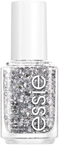 essie Nail Polish, Glossy Shine Silver Glitter, Set in Stones, 0.46 Fl Oz