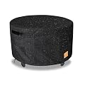 UNARK Fire Pit Cover Round 50 inch,Waterproof 600D Heavy Duty Patio Fire Pit Cover,Outdoor Round Gas Fire Pit/Table Cover,50” Dia X 24”H,Black