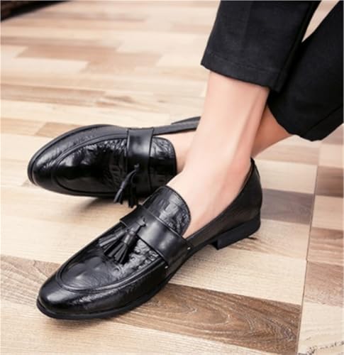Burnished Toe Tassel Loafers Mens PU Leather Anti-Slip Loafers Flexible Comfortable Fashion Classic Slip On4
