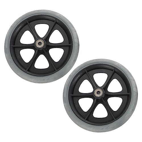 NUOBESTY 2pcs 8 Inch Wheelchair Wheels Front Swivel Casters Replacement Parts for Drive Wheelchairs Walker Wheels Replacement Gray