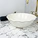 Round Ceramic Bathroom Sink Vanity Counter Top - Porcelain Vessel Sink - Handmade Moroccan Basin Sink - Ceramic Wash Basin with Wave rim (14 inches)