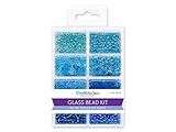 Multicraft Imports Glass Bead Kit, 45g, Rocailles/Seed/Bugles, The Blues