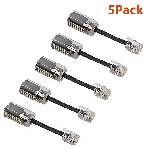Telephone Cord Detangler, ohCome Anti-Tangle Phone Cable 360 Degree Rotating Landline Swivel Cord Untangler Telephone Accessory Black (5 Pack) - Thumbnail 2