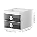 Marbrasse Small Desk Organizer with Drawer, Multi-Functional Pen Pencil Holder Storage Box, Desk Organizers and Accessories with 3 Compartments + 2 Drawer for Office Art Supplies(White)