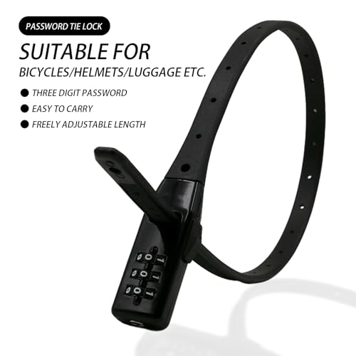 1 Piece Bicycle Combination Lock, Electric Scooter Accessories, Bicycle Lock, Children's Combination Lock, Bicycle Accessories, Bicycle Lock with Digital Code (Black) - Image 2