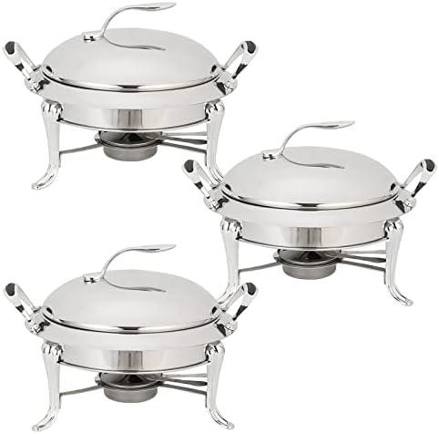 Premium Stainless Steel Chafing Dish Set - Round Buffet Server with Pans & Lids, Fuel Holders - Perfect for Catering, Parties, Weddings, Food Serving & Events