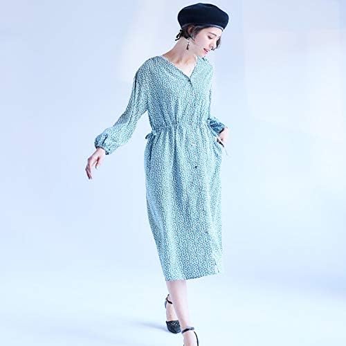 Amazon Co Jp フレディ グロスター レディース Fredy Gloster 小花プリント前開きロングワンピース グリーン系3 36 服 ファッション小物