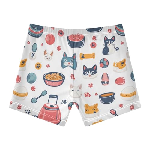 Cartoon Pet Food Cute Colored Cats Boys Swim Trunks Swimsuits for Toddler Boy Swim Shorts Trunks 3T-10T2
