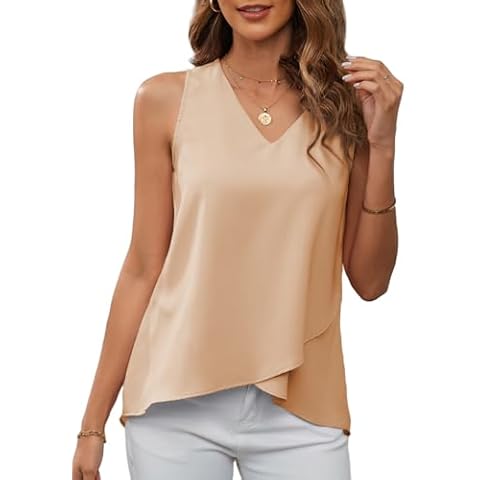 BLENCOT Women's V Neck Casual Tank Top Cover