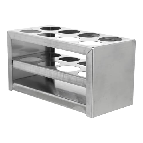 WRITWAA Soporte de Acero Inoxidable para Tubos de Ensayo 30X8 Agujeros Gradilla para Tubos Colorimétricos y Centrífuga Base Estable para Laboratorio Aulas y Uso Doméstico