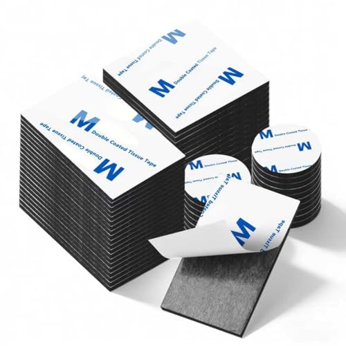 Molkor Doppelseitiges Klebeband Klebepads Doppelseitiges Extra Stark 70 Stück Doppelseitiges Schaumstoff Pads Schwarzes Selbstklebendes Klebeband Inklusive Quadratisch Rund und Rechteckig (01)
