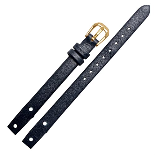 Correa de reloj de piel para Fossil ES4340 ES4119 ES4000 con tornillo de 8mm en color negro