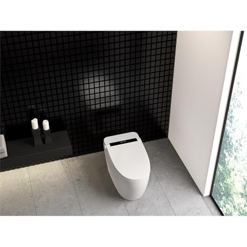 Inodoro Inteligente Moderno de Cerámica Pemberly Row con Bidet, Asiento Calefactable, Diseño Sin Tanque, Acabado Blanco, Pantalla Digital, Ajustes Personalizables, Secado con Aire Caliente, Descarga Automática, 26.8 x 15.8 x 18.3 pulgadas miniatura 3