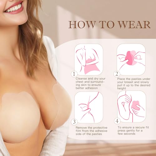 Zacca Sticky Bra for Women, Adhesive Bra Push Up Invisible Breast Lift Pads for Backless Strapless Wedding Dress4