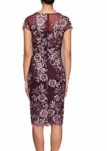 Alex Evenings Women's Short Floral Embroidered Cocktail Sheath Dress, Wedding Guest, Formal Gown (Petite and Regular Sizes)2