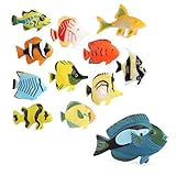 FIXOSHEE 12 Piezas Sólidos de Animales Marinos Miniatura Decorativos para Juguetes Pequeños Accesorios para Hogar y Acuario