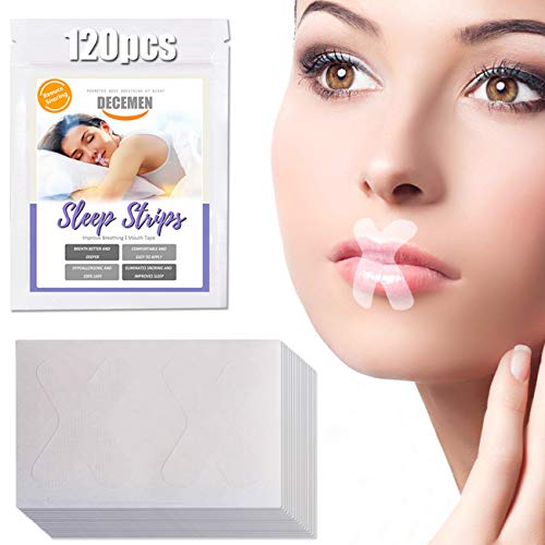 Decemen Sleep Strips, 120 Pcs Anti Snore Mouth Tape Self Adhesive for Snoring