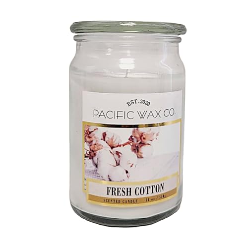 Pacific Wax Scented Candle Glass Jars Comes in 510g Each with 11 Fragrances and Burns Upto 85-HourTime (Fresh Cotton)