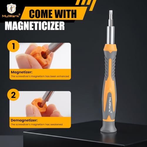 Image of MULWARK Small Screwdriver Set, 51pcs Magnetic Mini Screwdriver Set with Screwdriver Bit Set, Glasses Screwdriver with Case for Eyeglasses, Watches, Electronics, Phone And Computer