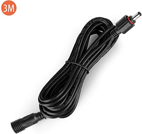 MEIKEE DC Verlängerungskabel 3M Anschlusskabel DC Verbinderkabel Wasserdicht IP67 für Außen Gartenleuchte Gartenstrahler