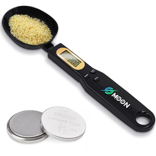 Digital Measuring Spoon Scale 500g/0.1g High Precision – Electronic Food Gram Spoon Scale for Kitchen, Coffee, Baking, Protein, Pet Food, LCD Display, Batteries Included