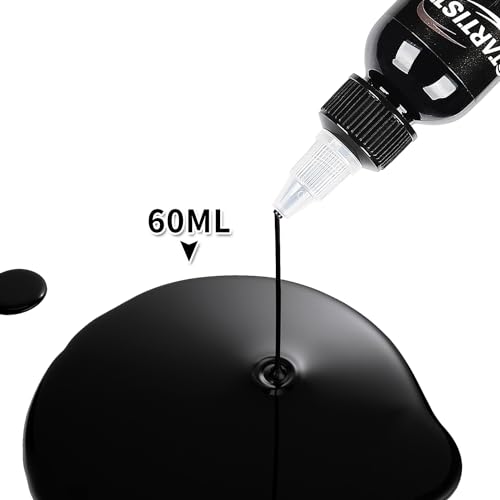 Black Ink Professional 2oz (60ml) Vegan-Friendly Pigment Ink Black Supplies Ink... - Image 3