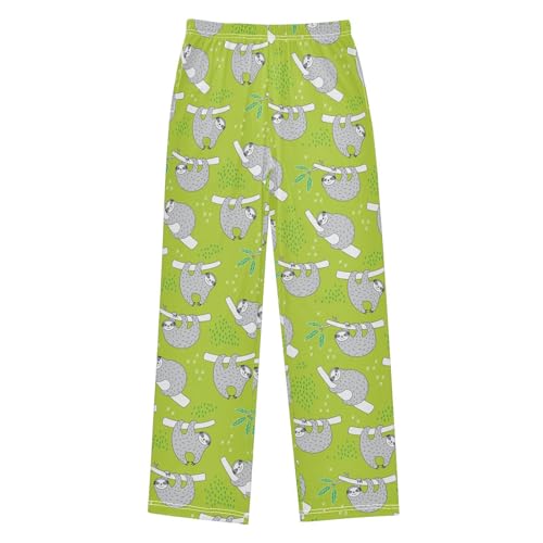 Funny Sloth on The Tree Boys Long Pants Soft Trousers Elastic Waist Kids Lounge Bottoms with Pockets S-XL
