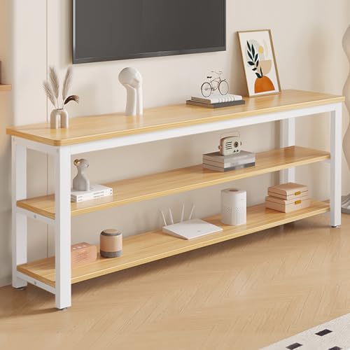 ZEOPLE テレビ台 ハイタイプ 収納棚付き テレビボード 3段 テレビラック 幅120×奥行40×高さ45cm TVラック ロータイプ 大容量 オープン収納 AV機器対応 ゲーム機収納 コンパクト 組立簡単(クルミ+白,120x40x45cm)