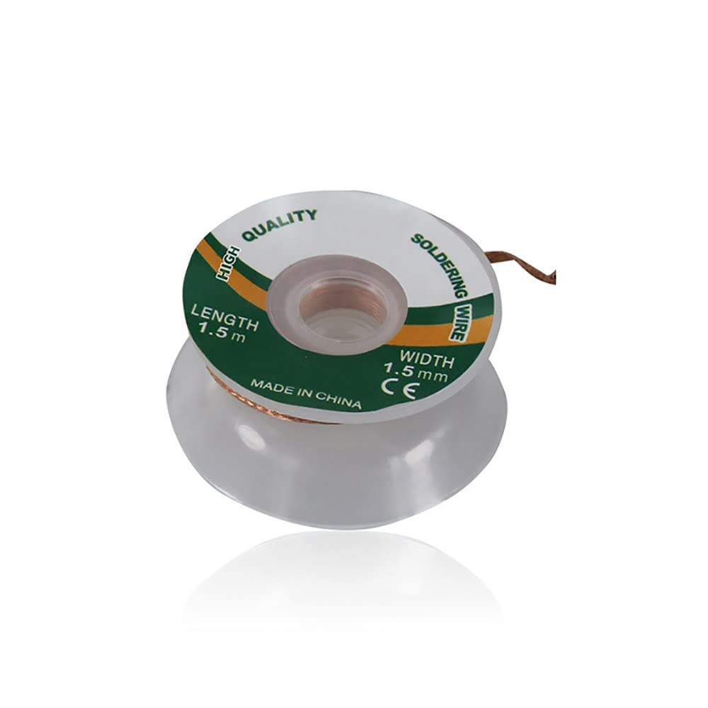 2 Pezzi di stoppino per Saldatura, stoppino per per Rimuovere la Saldatura e smontare i componenti elettrici, Treccia per stoppino per Saldatura Non Pulita (Larghezza: 3 mm, Lunghezza: 60')
