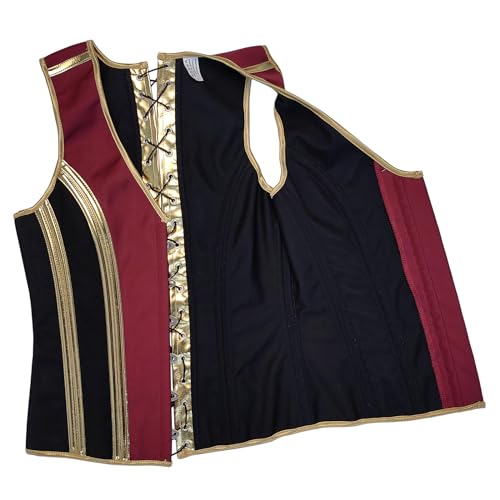 Men Corset Vest Lace Up Bones Medieval Waistcoat Tight Fitting Formal Tops Black Gold Vest Wedding Stage4